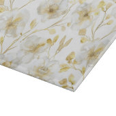 Planche À Découper Chic Fleurs Blanches Dorées Mariage (Coin)