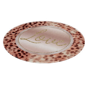 Planche À Découper Chic Joli Rose Gold Leopard