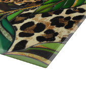 Planche À Découper Chic Léopard Monogramme Feuilles de Monstera (Coin)