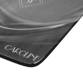 Planche À Découper Chic noir métal luxueux Monogramme (Coin)