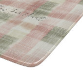 Planche À Découper Chic Pink Mint Cream Plaid Stripes   (Coin)