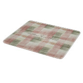Planche À Découper Chic Pink Mint Cream Plaid Stripes   (Coin)