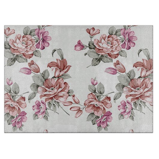 Planche À Découper Chic Rétro Fleurs Féminines Éculées (Devant)