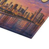 Planche À Découper Chicago skyline and Lake Michigan in the evening (Coin)