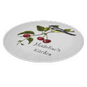 Planche À Découper Chickadee et cerises personnalisés sur la branche (Coin)