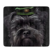Planche À Découper Chien Affenpinscher en Robe de la Saint Patrick (Devant)