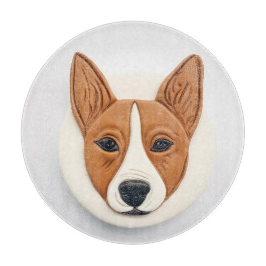Planche À Découper Chien Basenji Inspiré de la 3D (Devant)
