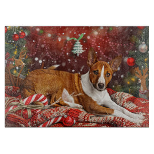 Planche À Découper Chien Basenji Noël Festif