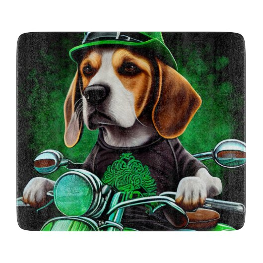 Planche À Découper Chien Beagle conduisant un vélo Saint-Patrick (Devant)