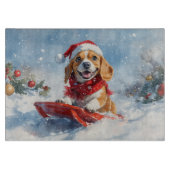 Planche À Découper Chien beagle dans la boue Laisser il neige Noël (Devant)