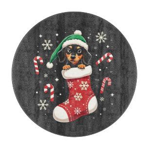 Planche À Découper Chien beagle portant le chapeau du Père Noël Amate