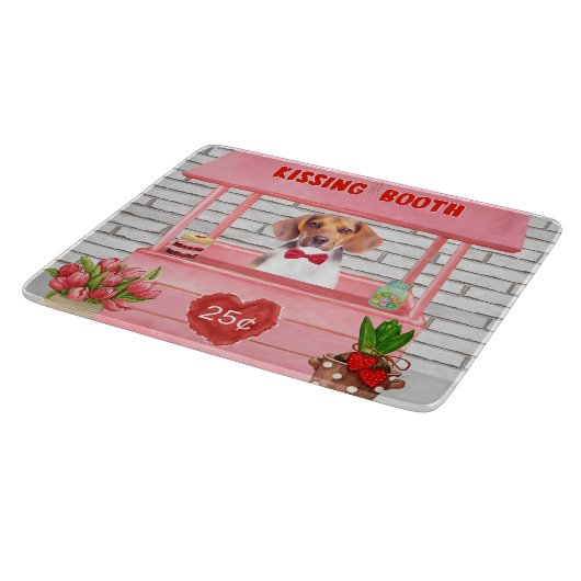 Planche À Découper Chien beagle Valentine's Day Kissing Booth (Coin)