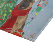 Planche À Découper Chien berger allemand en neige avec cadeaux de Noë (Coin)