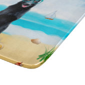 Planche À Découper Chien berger allemand noir sur la plage (Coin)