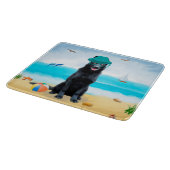 Planche À Découper Chien berger allemand noir sur la plage (Coin)