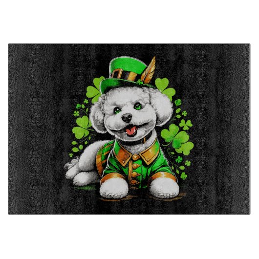 Planche À Découper Chien Bichon Frise Saint-Patrick (Devant)