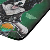 Planche À Découper Chien Border Collie conduisant un vélo pour la Sai (Coin)