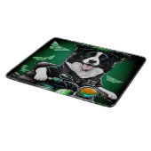 Planche À Découper Chien Border Collie conduisant un vélo pour la Sai (Coin)