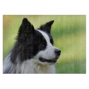 Planche À Découper Chien Border Collie noir et blanc