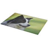 Planche À Découper Chien Border Collie noir et blanc (Coin)