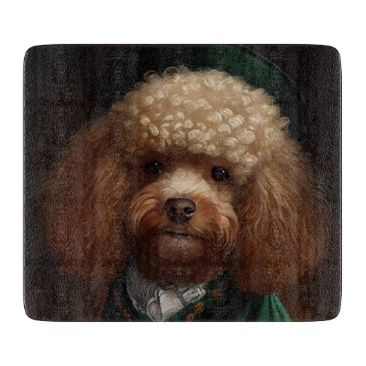 Planche À Découper Chien Caniche en tenue de la Saint-Patrick (Devant)