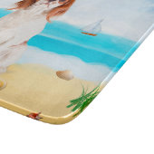 Planche À Découper Chien Cavalier King sur la plage (Coin)