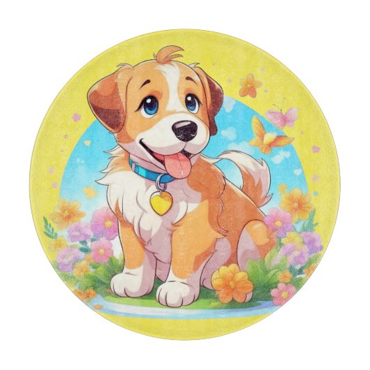 Planche À Découper Chien chiot mignon (Devant)