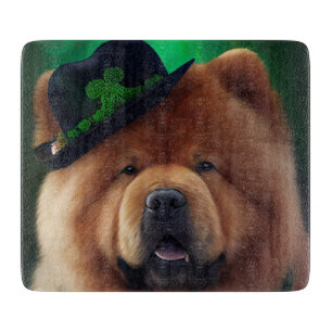 Planche À Découper Chien Chow Chow en tenue de la Saint-Patrick