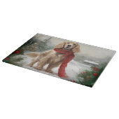 Planche À Découper Chien Cocker Spaniel dans la neige Noël (Coin)