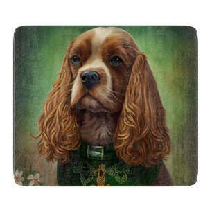 Planche À Découper Chien Cocker Spaniel en tenue de la Saint-Patrick