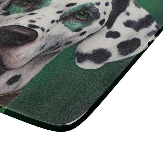 Planche À Découper Chien dalmate en tenue de la Saint Patrick (Coin)