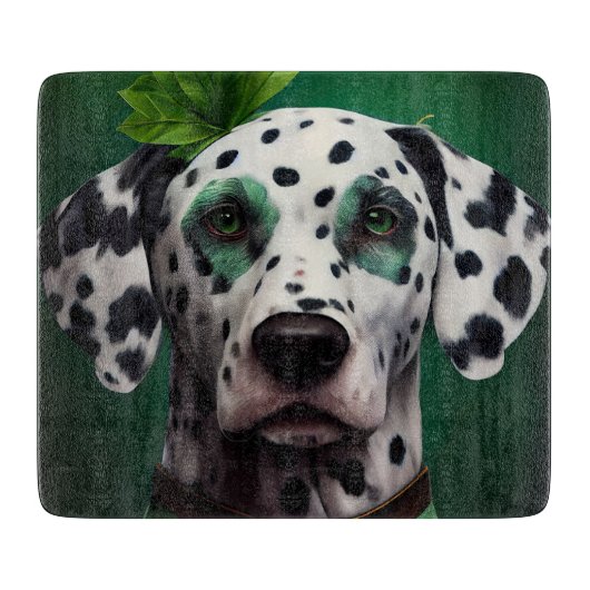 Planche À Découper Chien dalmatien en tenue de la Saint-Patrick (Devant)