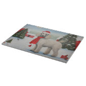 Planche À Découper Chien de caniche à Noël de neige (Coin)