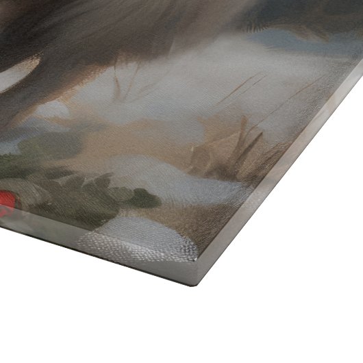 Planche À Découper Chien de Keeshond à Noël de neige (Coin)