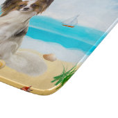 Planche À Découper Chien de Papillon sur la plage (Coin)