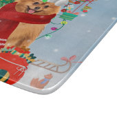 Planche À Découper Chien de Poméranie avec cadeaux de Noël (Coin)