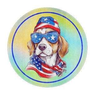 Planche À Découper Chien de sublimation du 4 juillet
