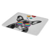 Planche À Découper Chien de taureau avec Coeurs Saint-Valentin (Coin)