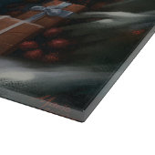 Planche À Découper Chien des grandes Pyrénées à Noël de neige (Coin)