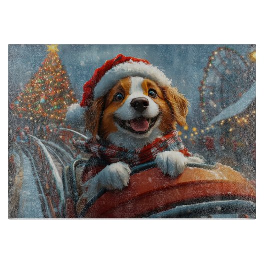 Planche À Découper Chien Épagneul Breton Noël (Devant)