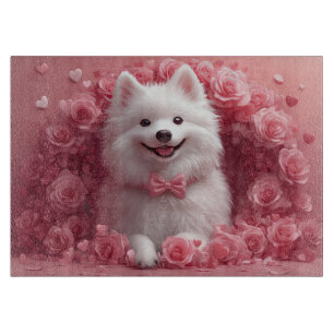 Planche À Découper Chien Esquimau Américain avec des Roses - Saint-Va