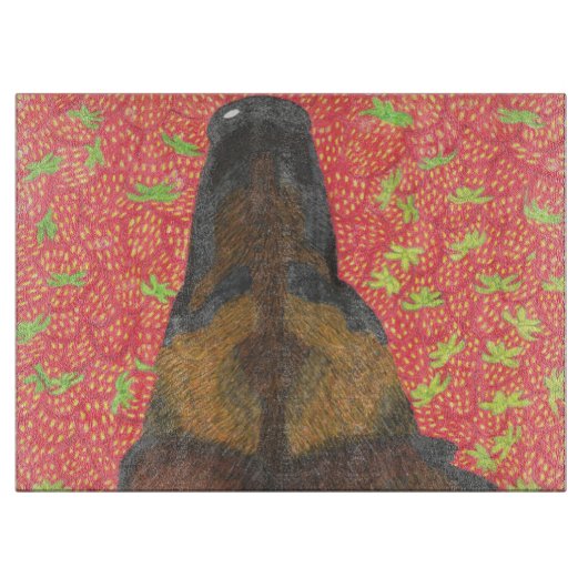 Planche À Découper Chien et fraise (Devant)