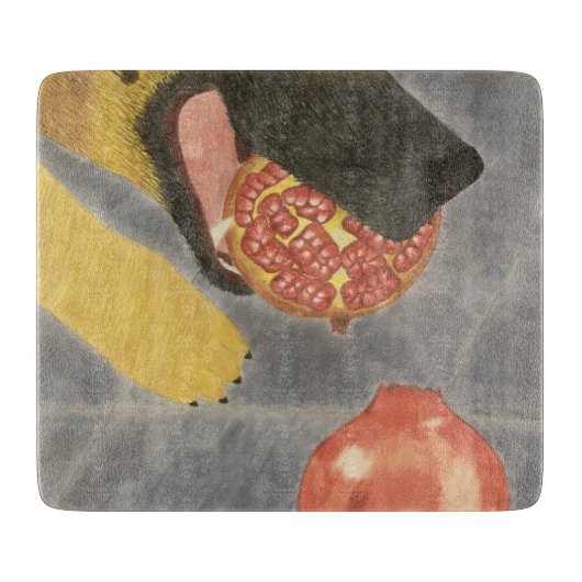 Planche à découper chien et grenade (Devant)