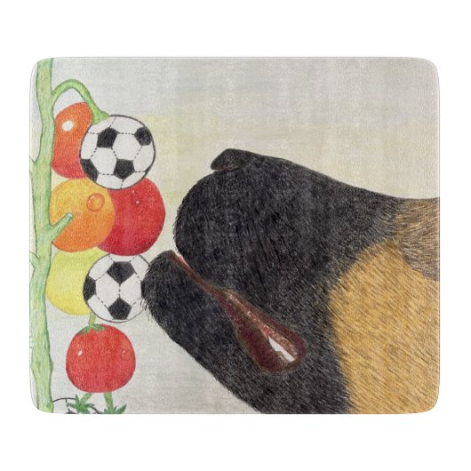 Planche à découper chien et tomates (Devant)