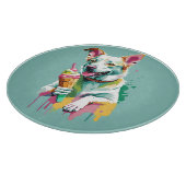 Planche À Découper Chien heureux mangeant une glace (Coin)