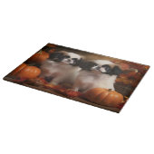 Planche À Découper Chien japonais Chin Automne Halloween (Coin)