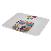 Planche À Découper Chien Labrador avec coeurs Saint-Valentin  (Coin)