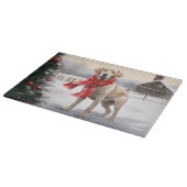 Planche À Découper Chien Labrador dans la neige de Noël (Coin)