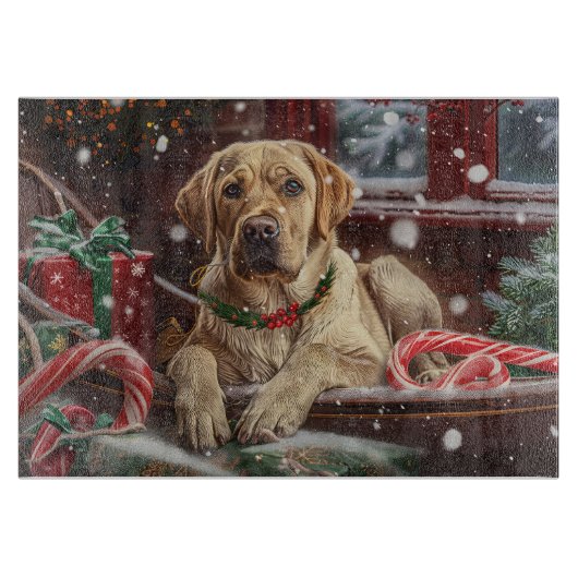 Planche À Découper Chien Labrador Fête de Noël (Devant)