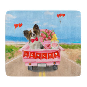 Planche À Découper Chien Papillon Camion de la Saint-Valentin Cœurs